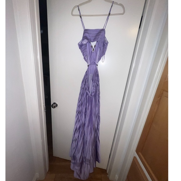 JONATHON SIMKHAI WOMEN’S MARLI CUT-OUT PLEATED MAXI DRESS, SIZE US 6, LAVENDER - Picture 10 of 15
